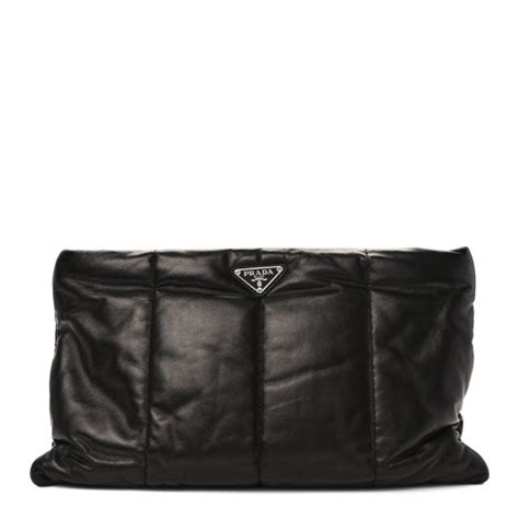 PRADA Nappa Bomber Clutch Black 1314554 